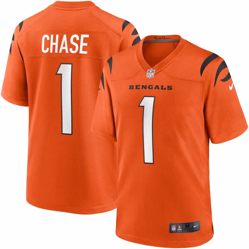 Ja'Marr Chase #1 Cincinnati Bengals Nike Game NFL Jersey Orange view 1