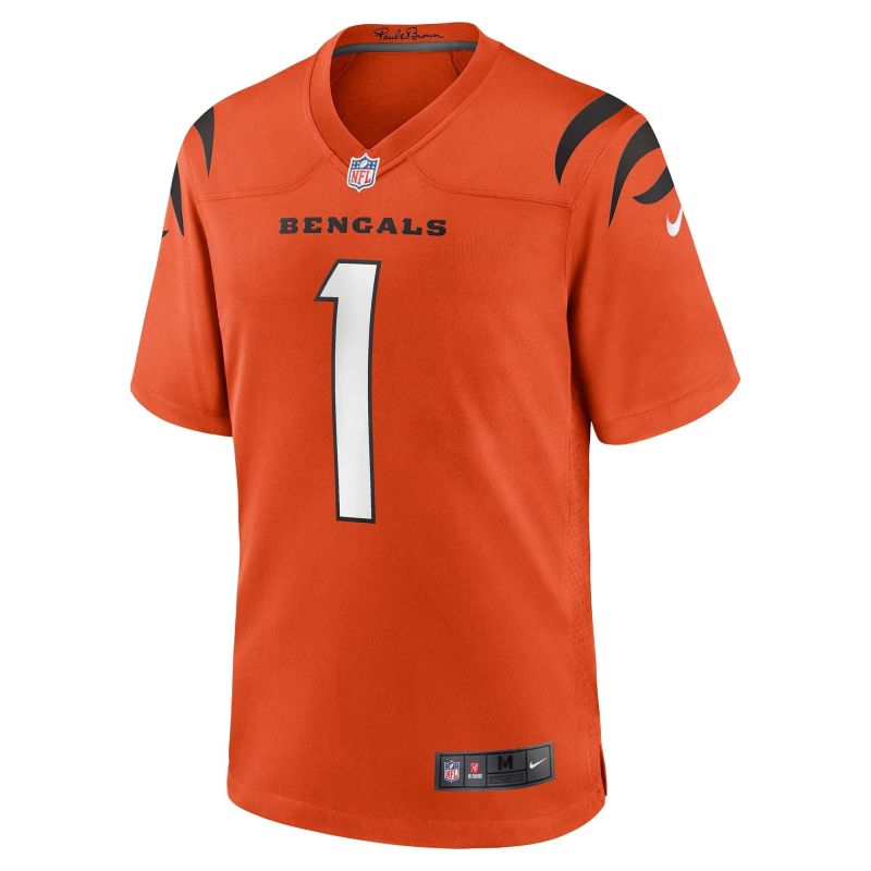 Ja'Marr Chase #1 Cincinnati Bengals Nike Game NFL Jersey Orange view 3