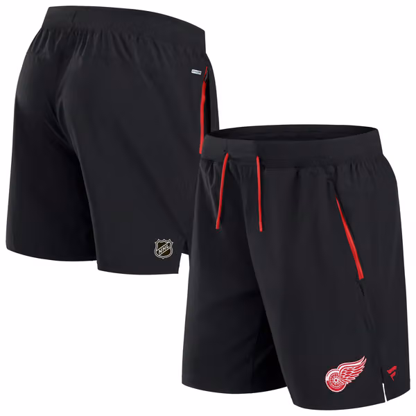 Detroit Red Wings 2024/25 Authentic Pro Locker Room NHL Shorts Black view 1