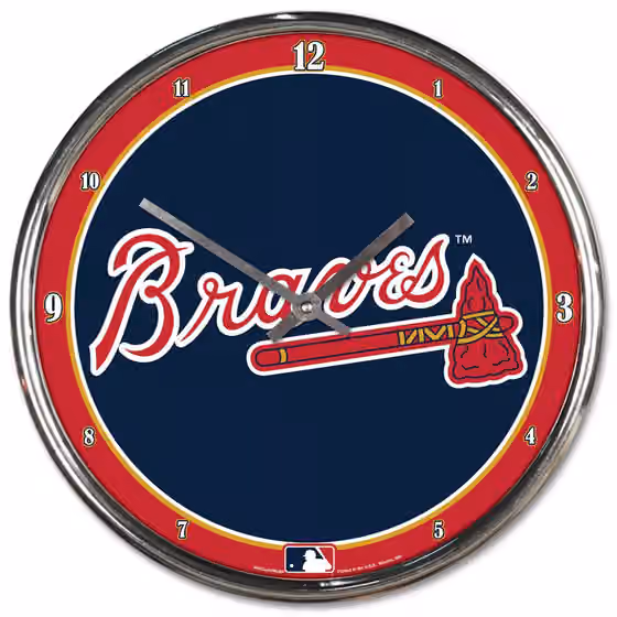 Atlanta Braves WinCraft Chrome MLB Wall Clock view 1