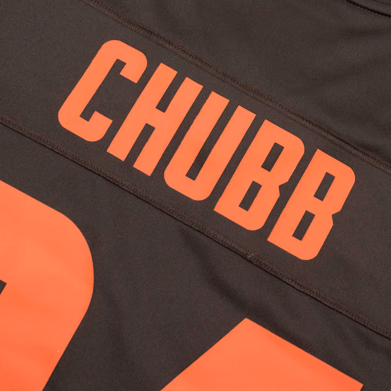 Nick Chubb #24 Cleveland Browns Nike Game NFL Jersey Alternate Brown view 4