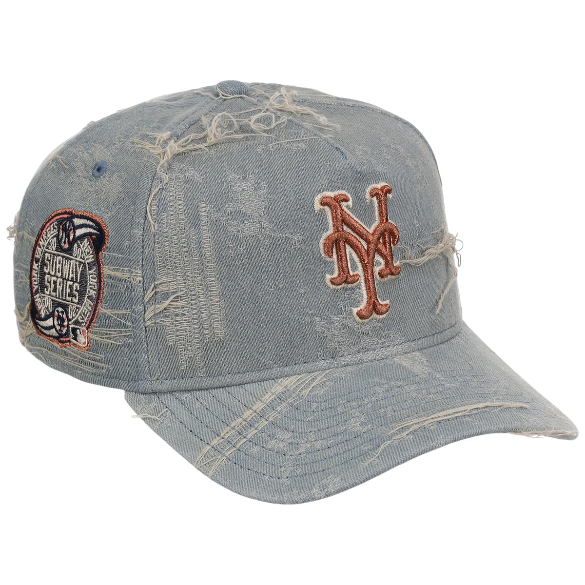New York Mets MLB Oxidized Denim New Era 9FORTY A-Frame front view