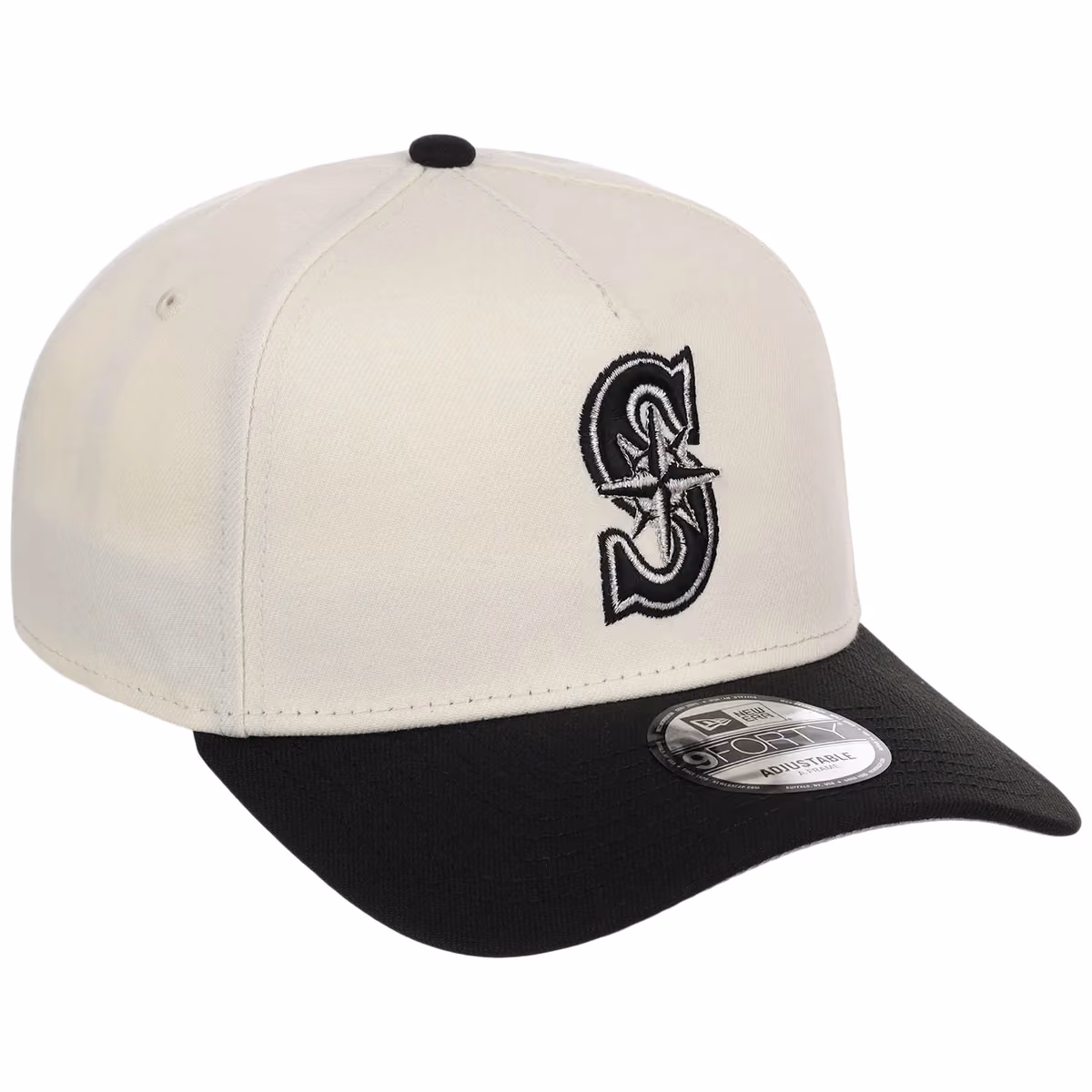Seattle Mariners MLB Chrome x Black FASHION CORE New Era 9FORTY A-Frame front view