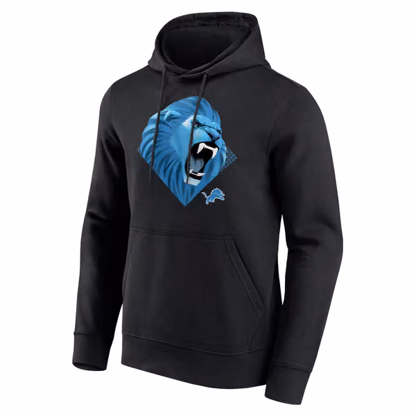 Detroit Lions Illustration NFL Hoodie Black view 1