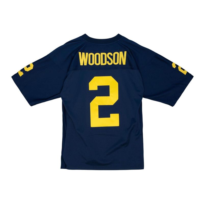 Charles Woodson #2 Michigan Wolverines 1997 Mitchell & Ness Legacy NCAA Jersey Navy view 2