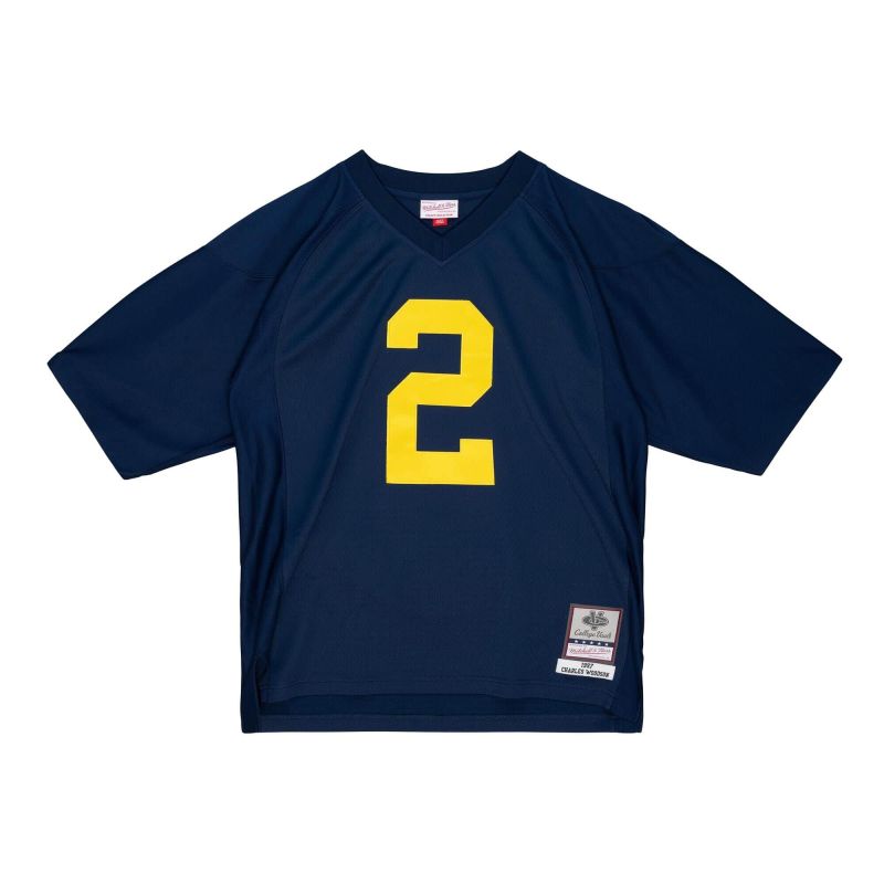 Charles Woodson #2 Michigan Wolverines 1997 Mitchell & Ness Legacy NCAA Jersey Navy view 1
