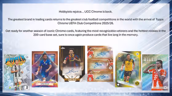 2025/26 Topps Chrome UEFA Club Competitions Football Blaster Box view 2