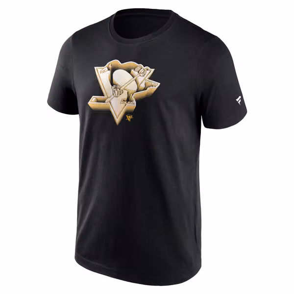 Pittsburgh Penguins Chrome Logo NHL T-Shirt Black view 1