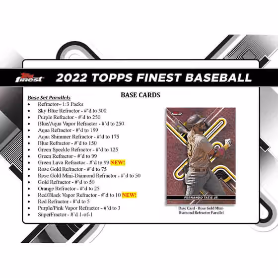 2022 Topps Finest Baseball MLB Hobby Box view 3