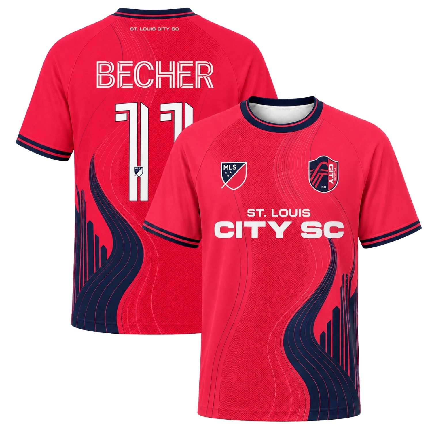 St Louis CITY SC Becher Jersey Elite Red Wave