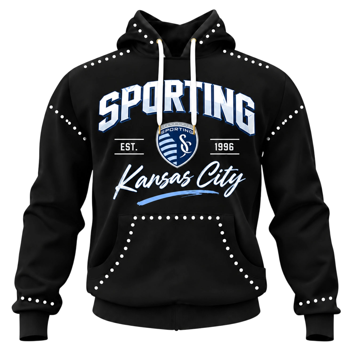 SKC Hoodie Dynamic Black Soccer Graphic