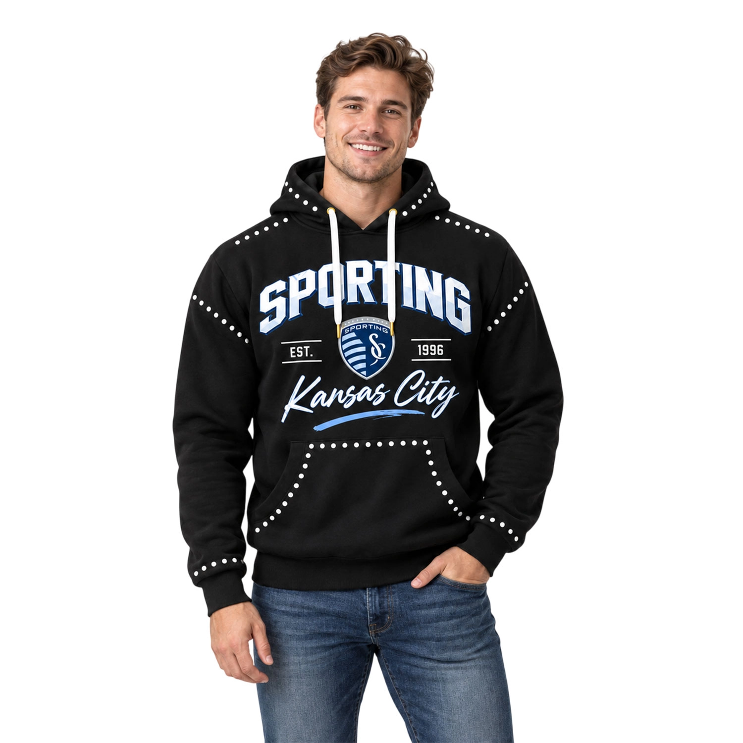 SKC Hoodie Dynamic Black Soccer Graphic