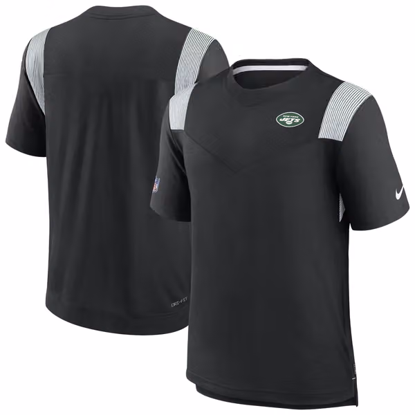 New York Jets 2022 NFL Sideline Nike Performance Player Top Black view 1