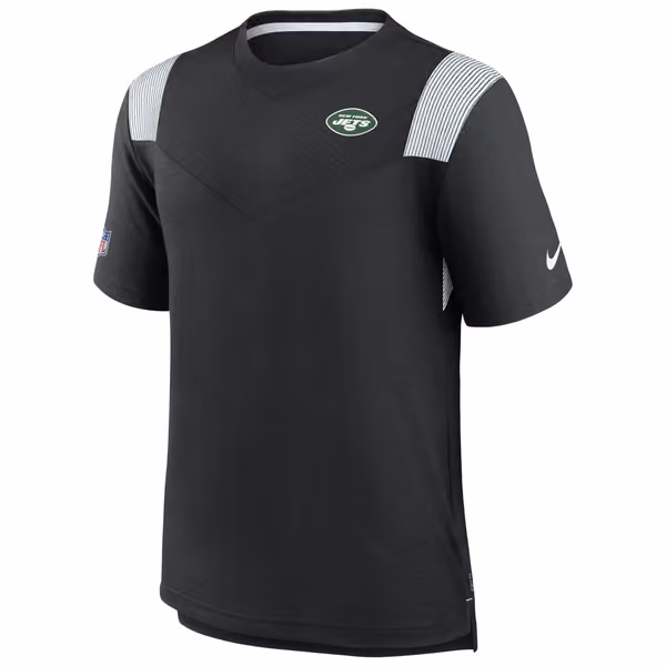 New York Jets 2022 NFL Sideline Nike Performance Player Top Black view 2