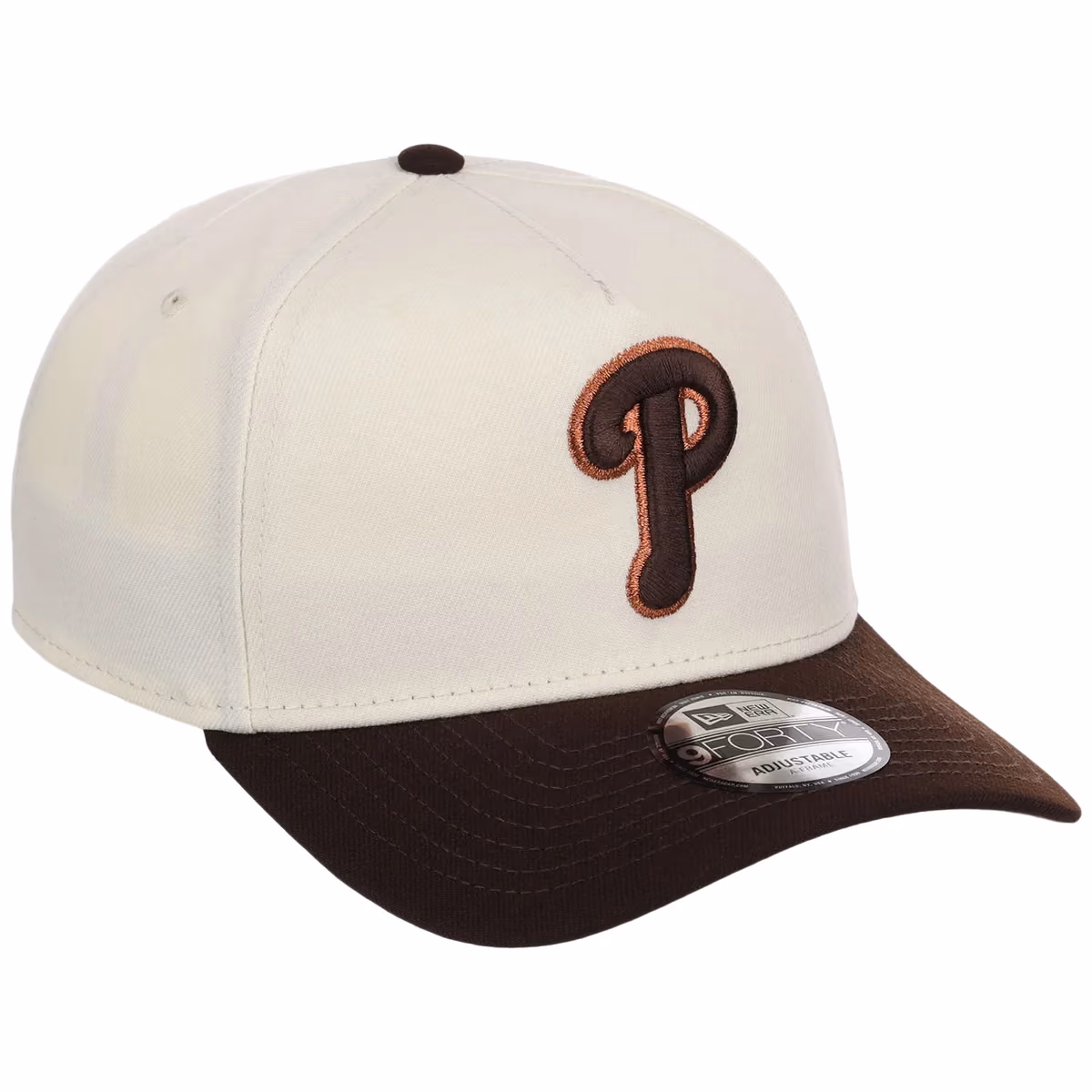 Philadelphia Phillies MLB Chrome x Burnt Wood FASHION CORE New Era 9FORTY A-Frame front view