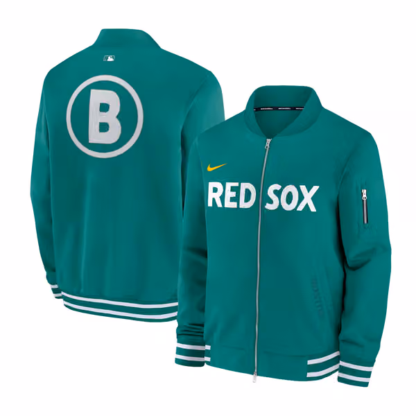 Boston Red Sox City Connect 2026 MLB Authentic Dugout Bomber Jacket Green view 1