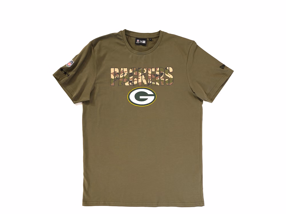 New Era Green Bay Packers Camo NFL T-Shirt front