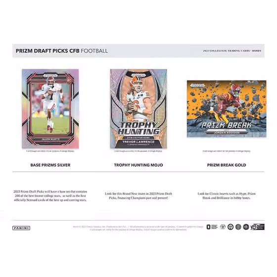 2023 Panini Prizm Draft Picks NCAA Football Hobby Box view 3