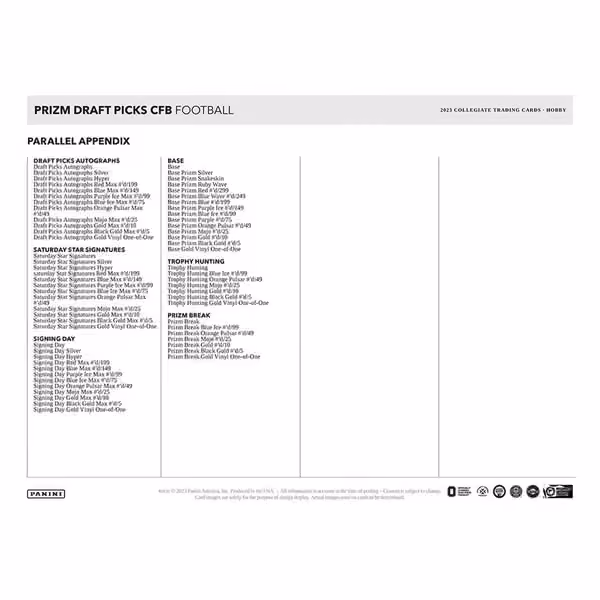 2023 Panini Prizm Draft Picks NCAA Football Hobby Box view 5