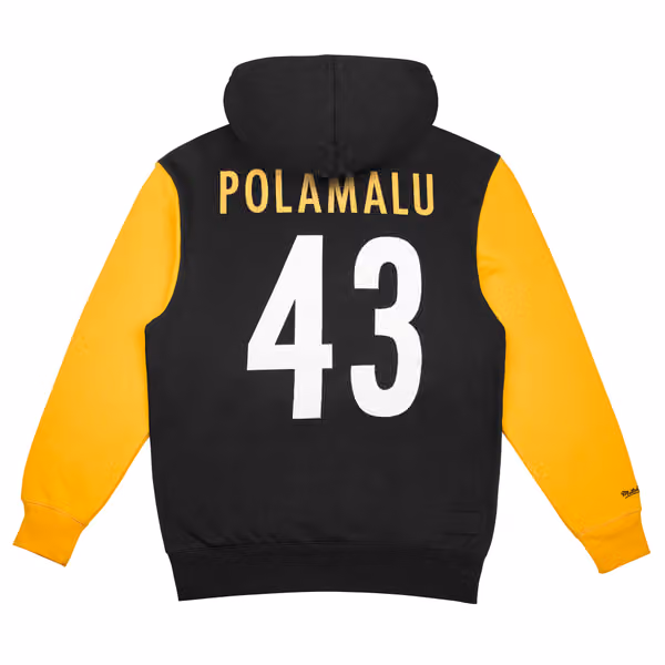 Troy Polamalu #43 Pittsburgh Steelers N&N Player NFL Hoodie Black view 2