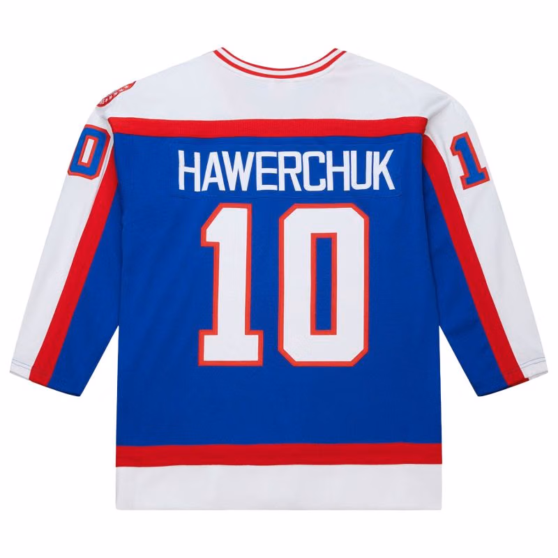 Dale Hawerchuk #10 Winnipeg Jets 1981-82 Premium Power Play NHL Jersey Blue view 2