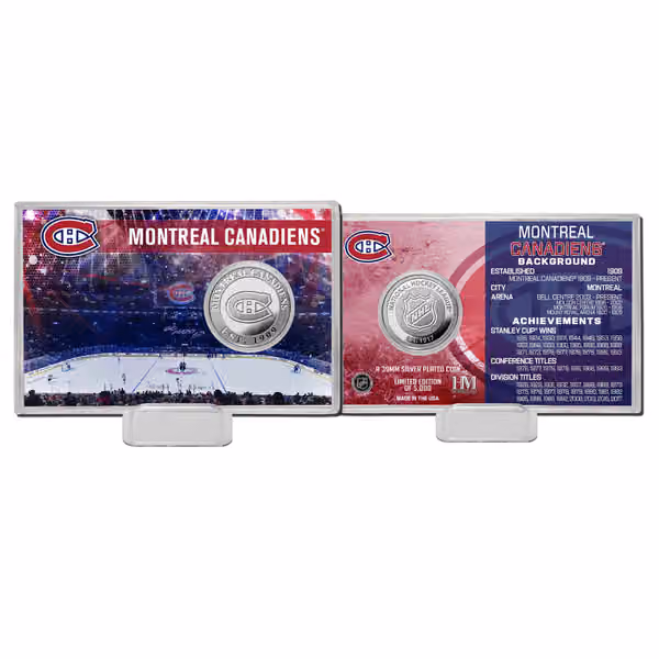 Montreal Canadiens Team History NHL Silver Coin Card view 1