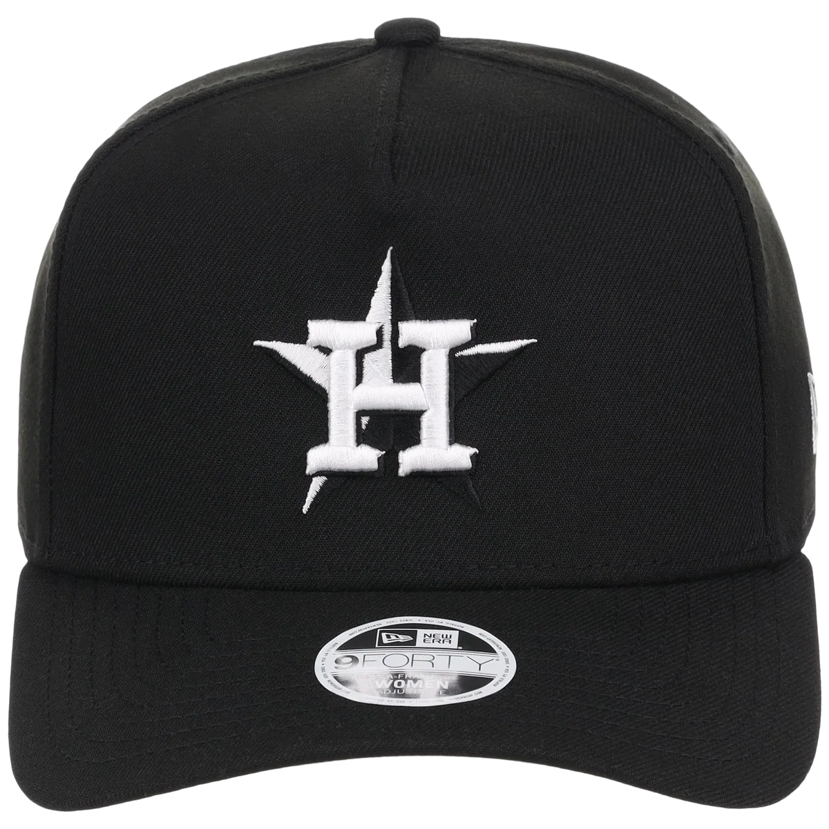 Houston Astros Women's New Era 9FORTY Black A-Frame detail view
