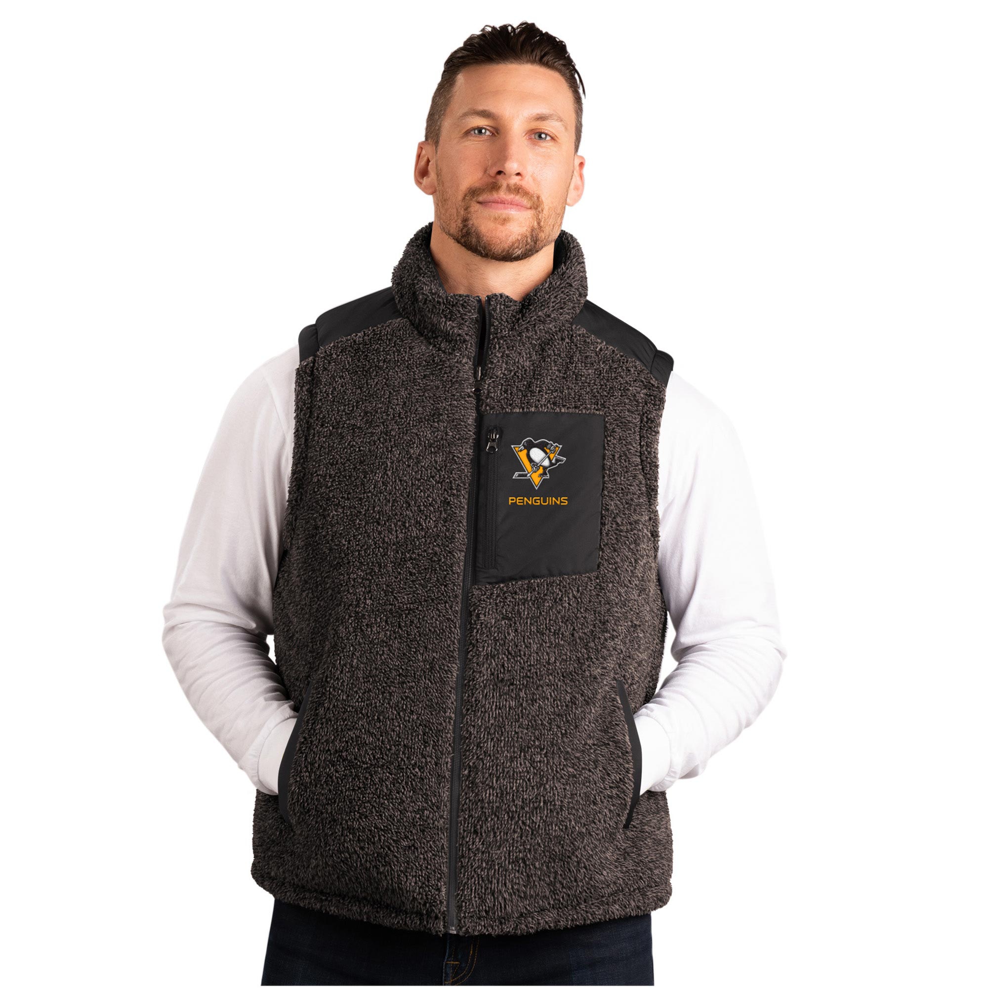 Pittsburgh Penguins G-III NHL Reversible Sherpa Winter Vest view 1