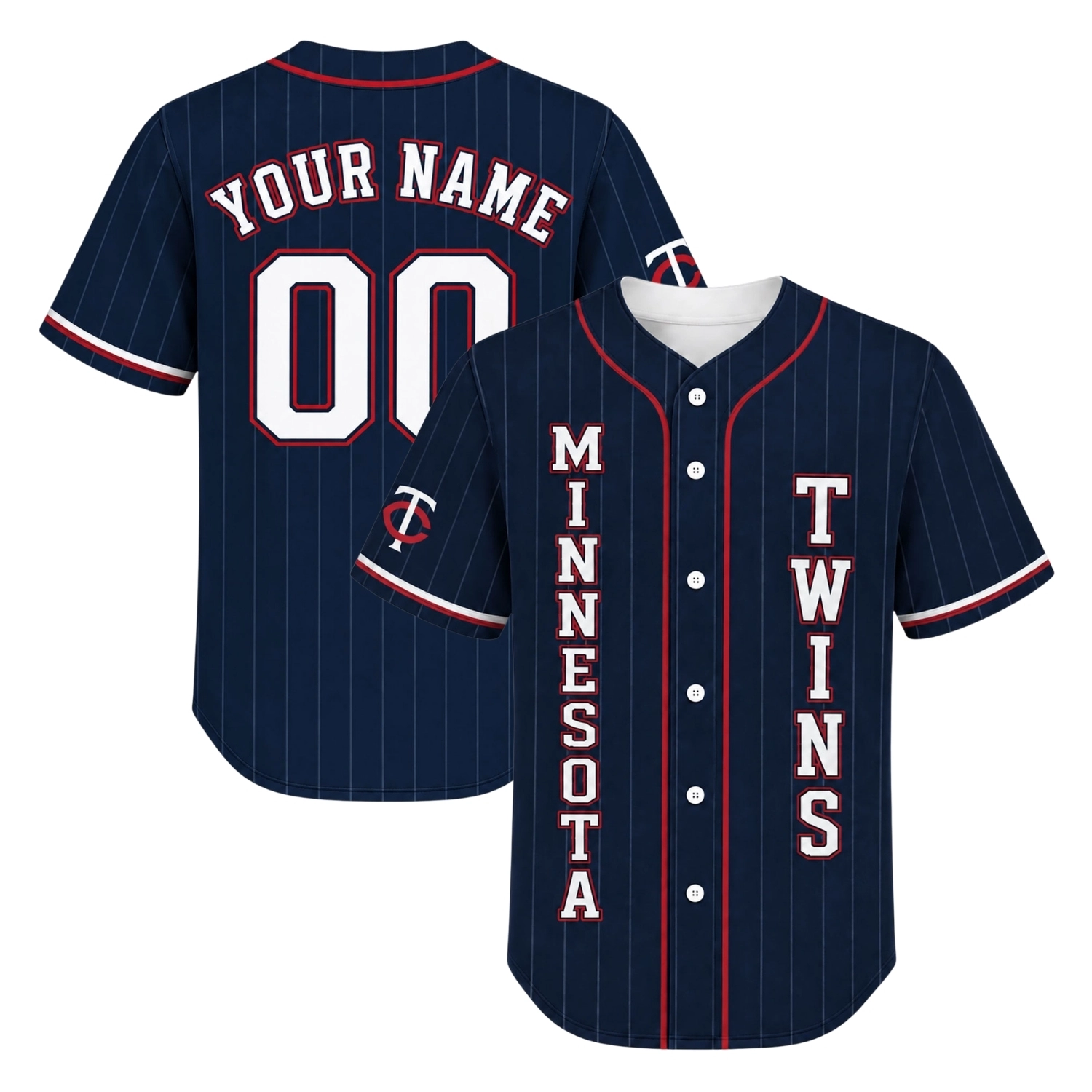 Minnesota Twins Custom Jersey Navy Pinstripe Brilliant