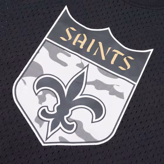 New Orleans Saints Mitchell & Ness Camo Reflective NFL Crew Mesh Jersey view 3