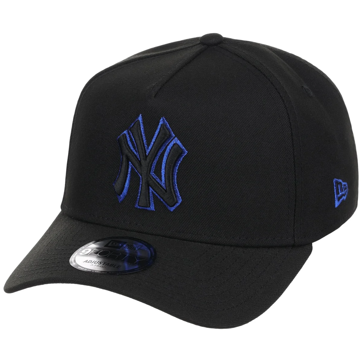 New York Yankees MLB Black x Royal FASHION CORE New Era 9FORTY A-Frame detail view