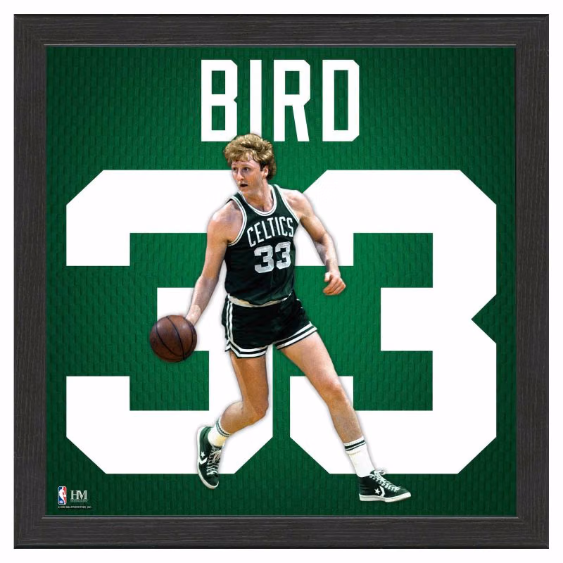 Larry Bird #33 Boston Celtics Impact Jersey Framed NBA Photo view 1