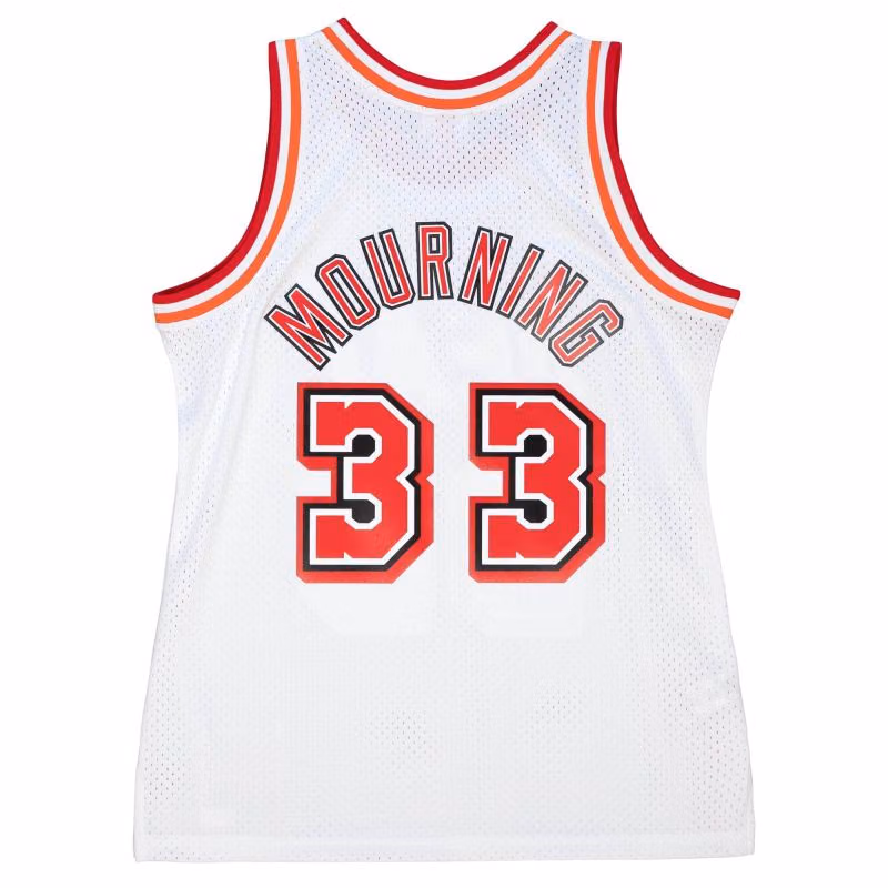 Alonzo Mourning #33 Miami Heat 1996-97 Mitchell & Ness Swingman NBA Jersey White view 2