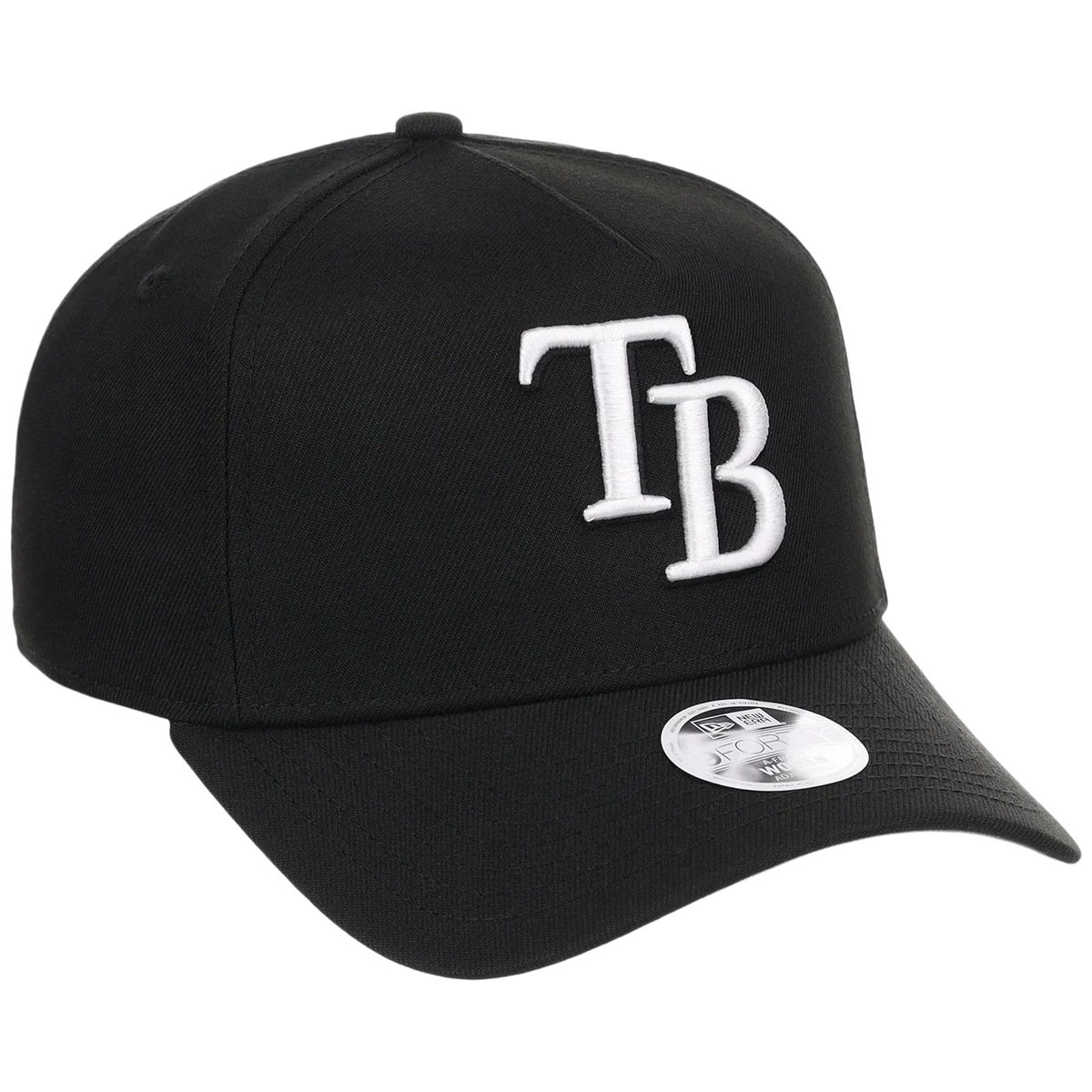 Tampa Bay Rays Women's New Era 9FORTY Black A-Frame front view