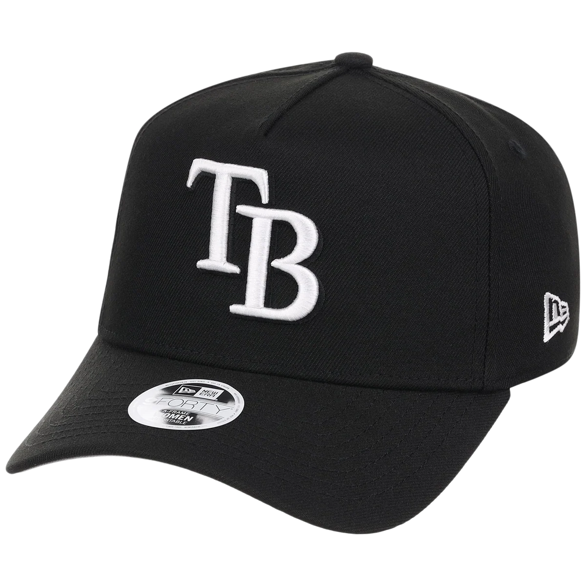 Tampa Bay Rays Women's New Era 9FORTY Black A-Frame detail view