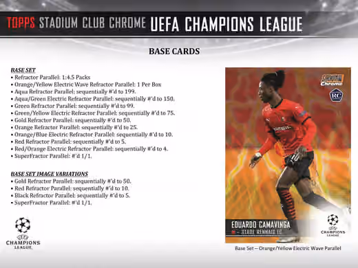 2020/21 Topps UEFA Stadium Club Chrome Champions League Soccer Hobby Box view 3