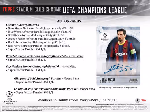 2020/21 Topps UEFA Stadium Club Chrome Champions League Soccer Hobby Box view 5