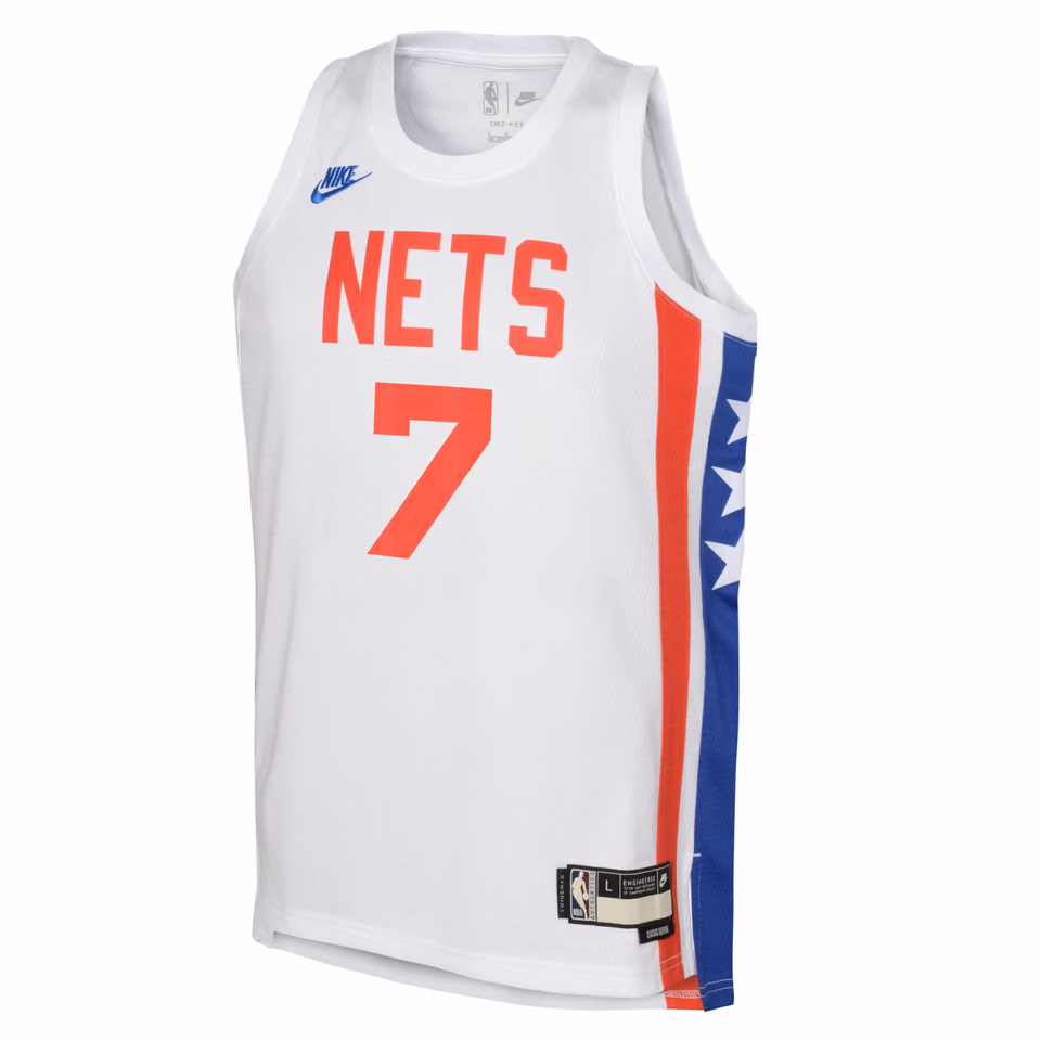 Kevin Durant #7 Brooklyn Nets Hardwood Classics Nike Swingman NBA Jersey (YOUTH) view 2