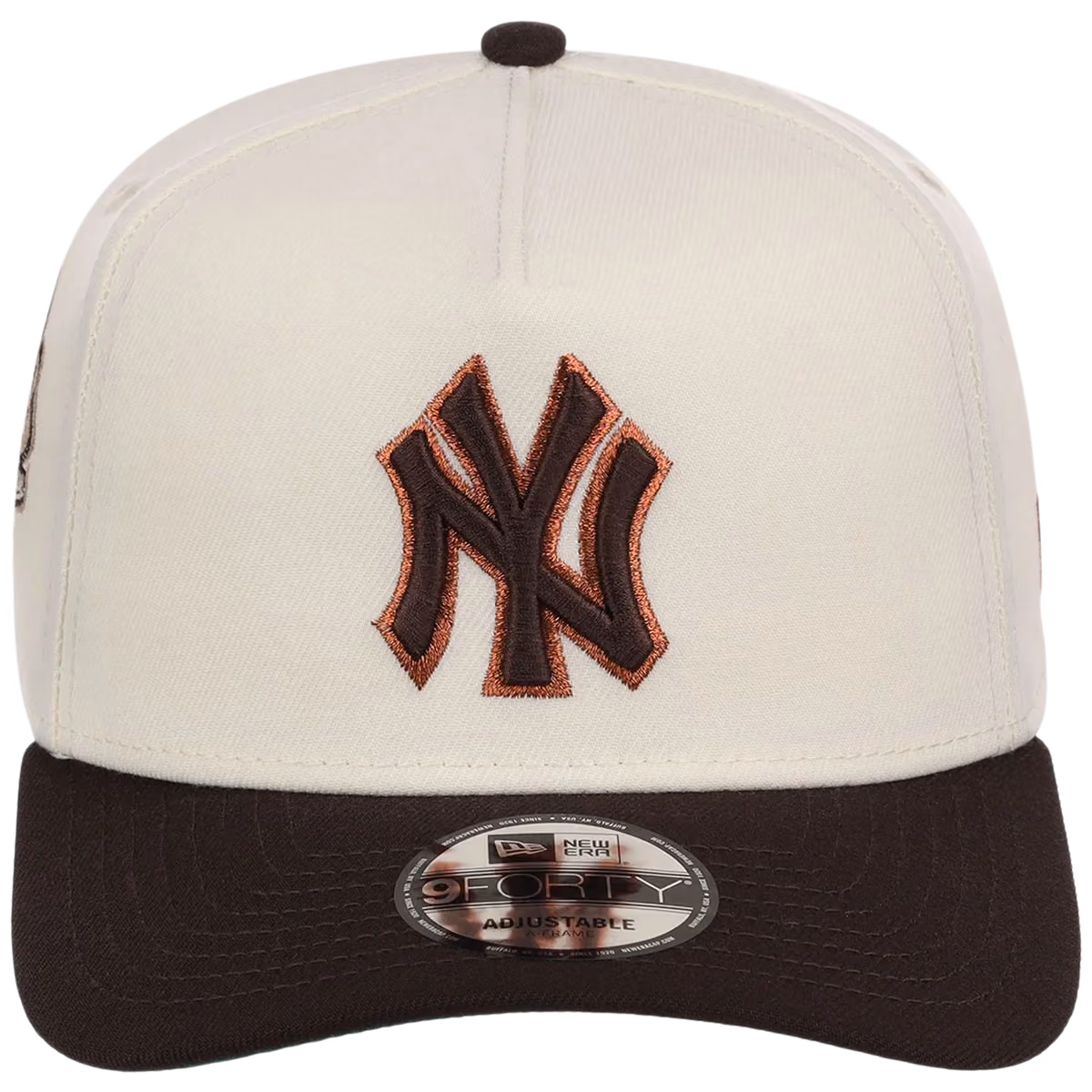New York Yankees MLB Walnut Reserve New Era 9FORTY A-Frame detail view