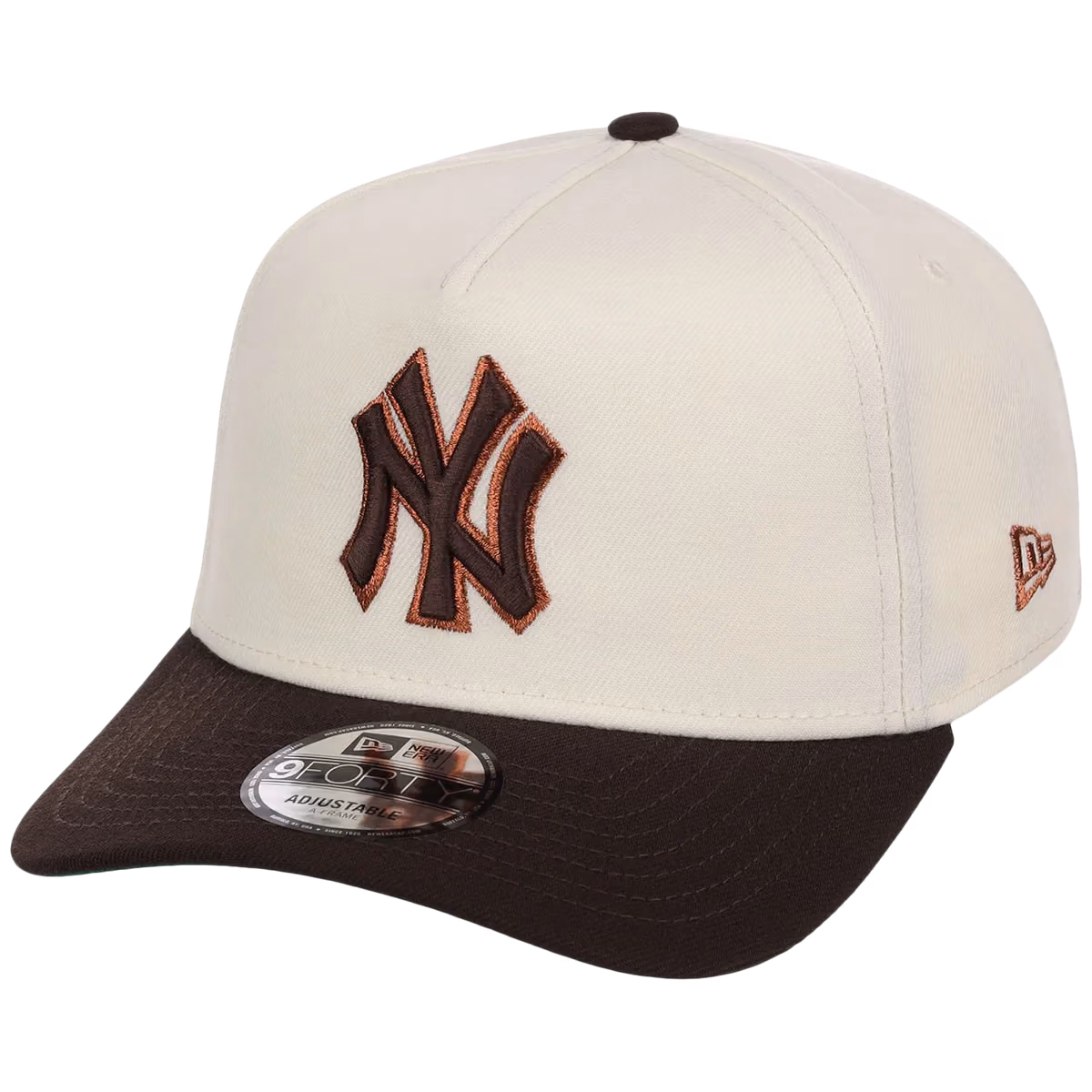 New York Yankees MLB Walnut Reserve New Era 9FORTY A-Frame detail view