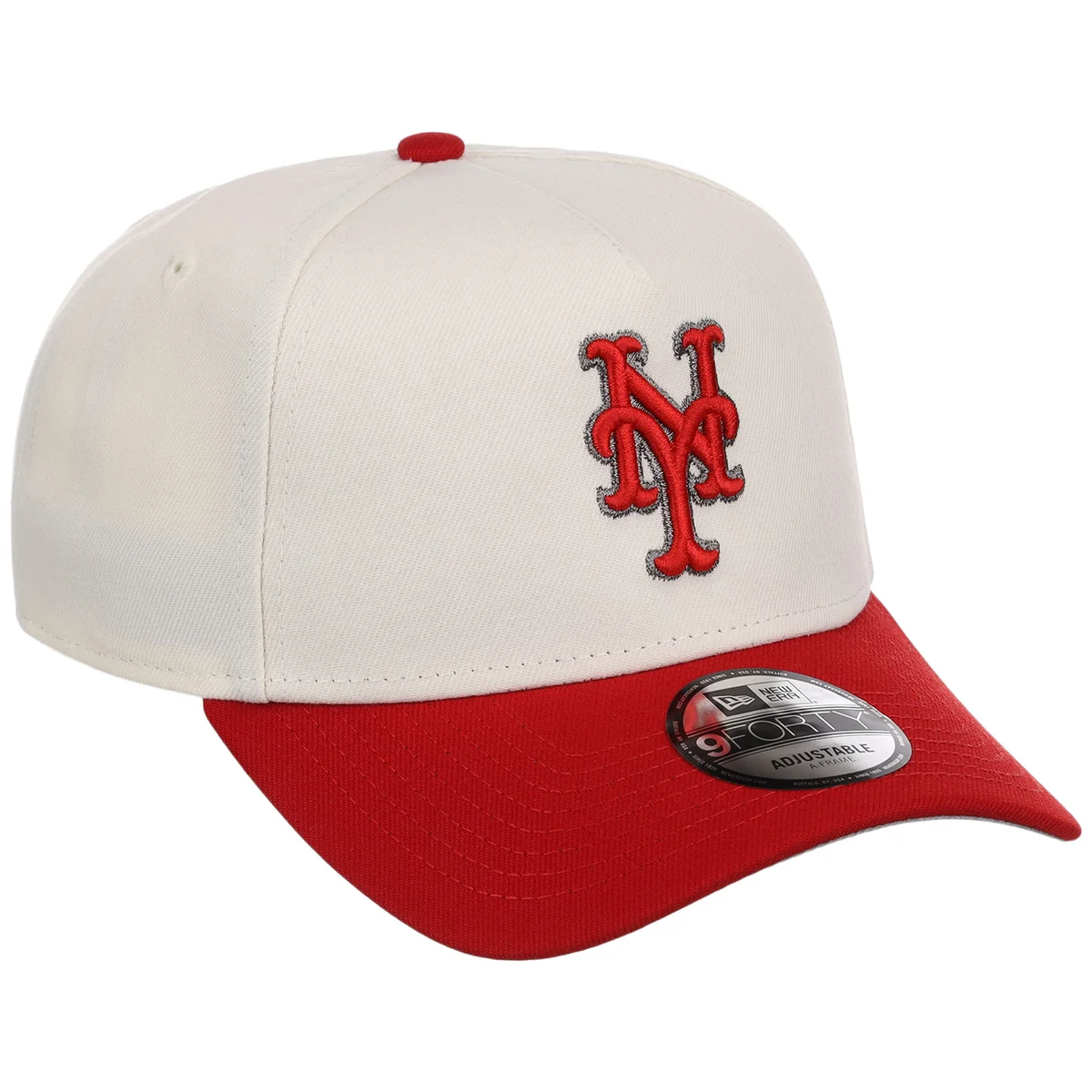 New York Mets MLB Chrome x Red FASHION CORE New Era 9FORTY A-Frame front view