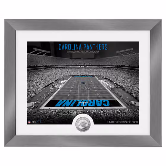 Carolina Panthers Art Deco Stadium Silver Coin Framed NFL Photo view 1