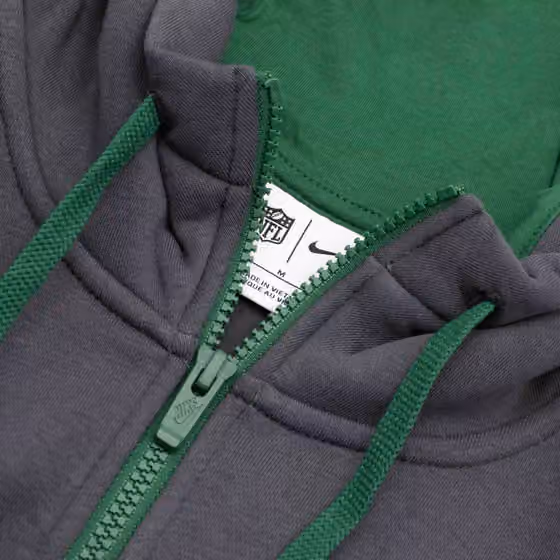 New York Jets Playbook NFL Full-Zip Fleece Hoodie Anthracite view 4