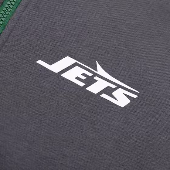 New York Jets Playbook NFL Full-Zip Fleece Hoodie Anthracite view 3