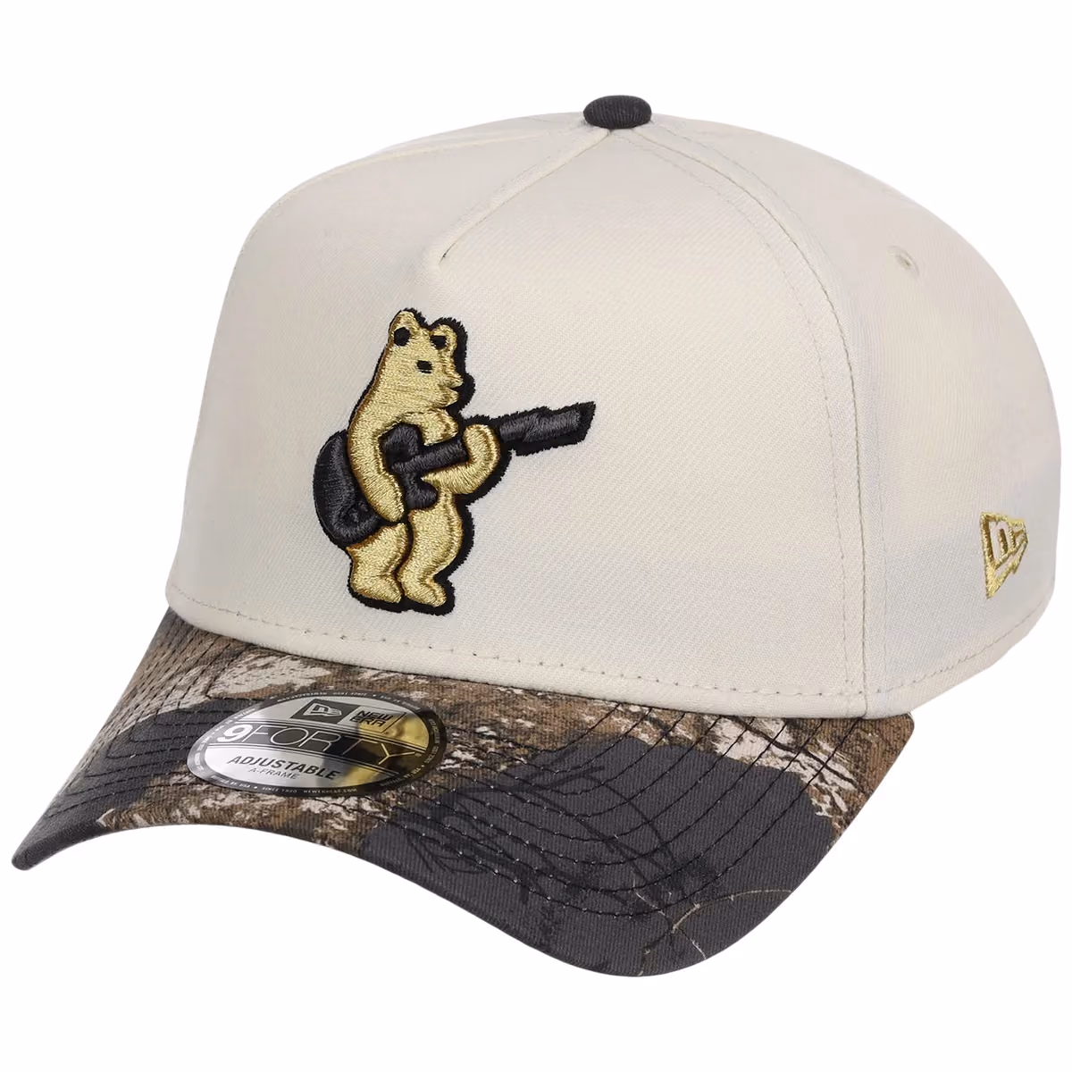 Chicago Cubs MLB Black Realtree Chrome New Era 9FORTY detail view
