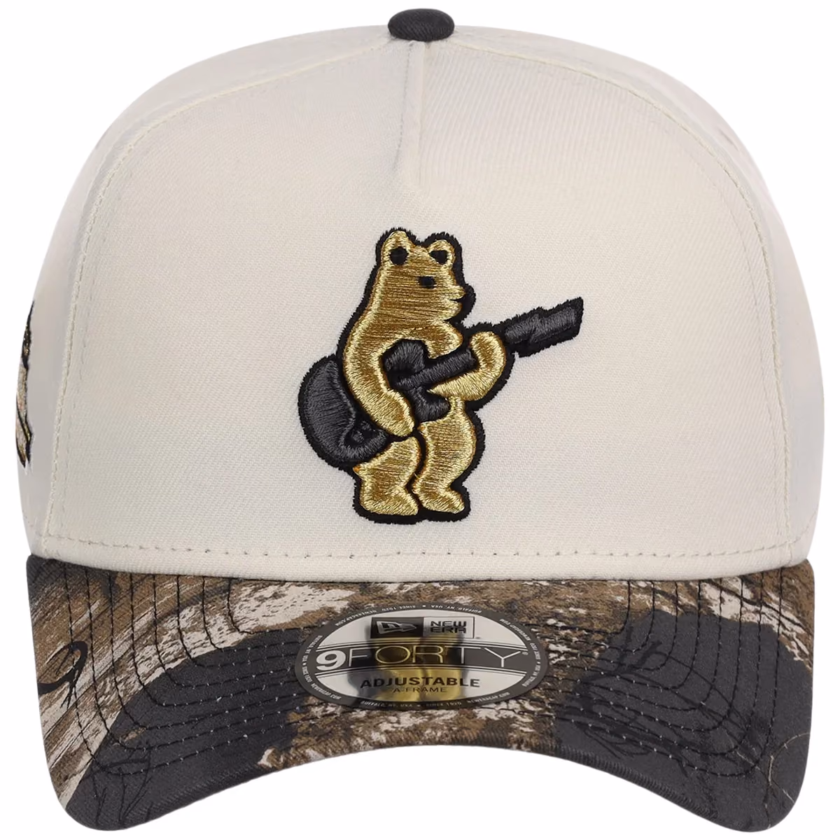 Chicago Cubs MLB Black Realtree Chrome New Era 9FORTY detail view