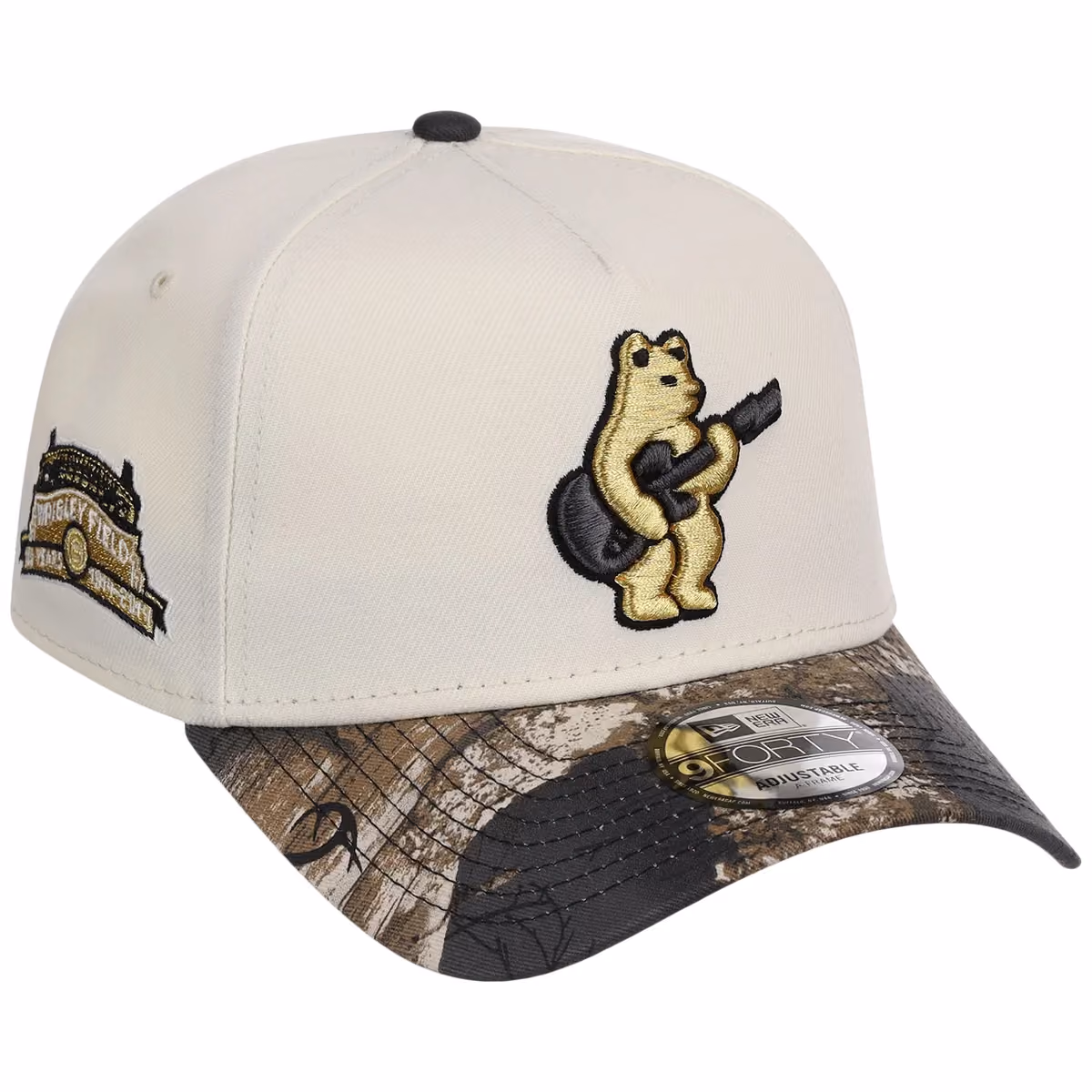 Chicago Cubs MLB Black Realtree Chrome New Era 9FORTY front view
