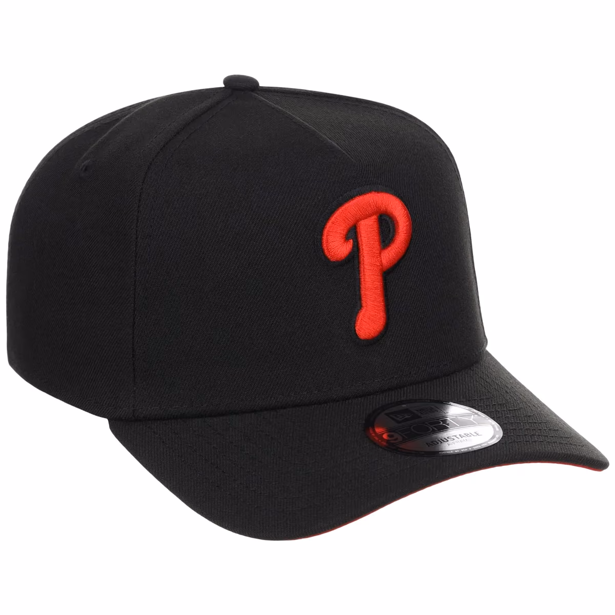 Philadelphia Phillies MLB Black x Red FASHION CORE New Era 9FORTY A-Frame front view