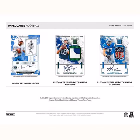 2025 Panini Impeccable Football NFL Hobby Box view 4