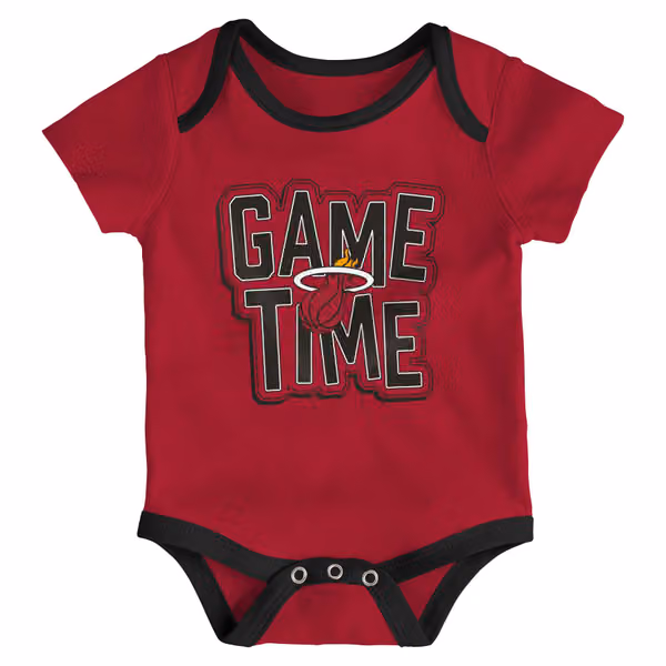 Miami Heat Game Time NBA Baby Bodysuit Set (3-Piece) view 3